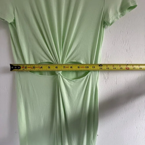Bar III Mint Green Cutout Dress | Sheer Jersey | Size Medium - Picture 6 of 7